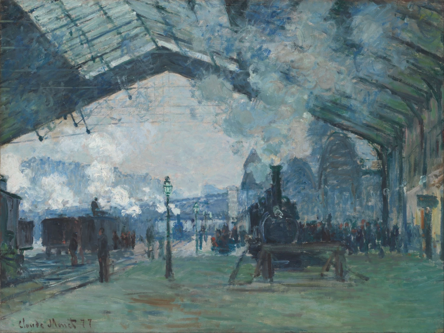 Stazione, arrivo del treno dalla Normandia, Gare Saint Lazare - Art Institute of Chicago, Illinois